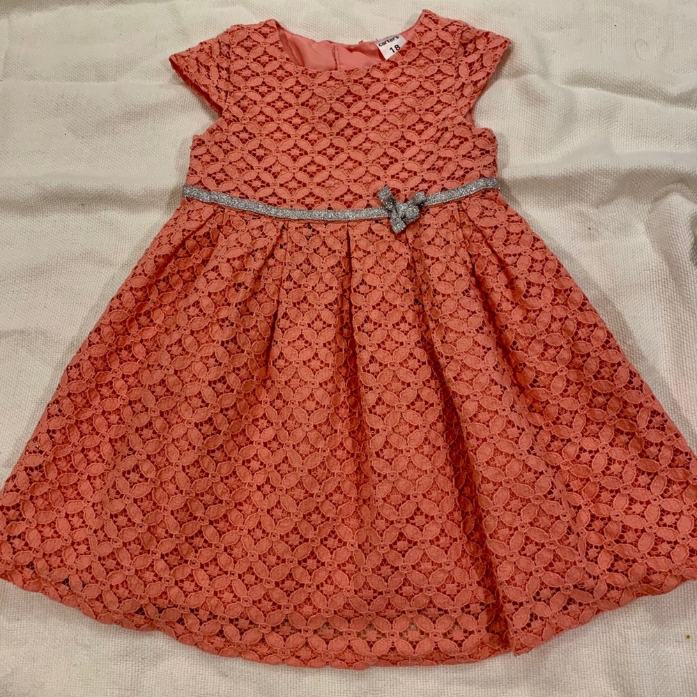 Carters peach colored dress (18m)